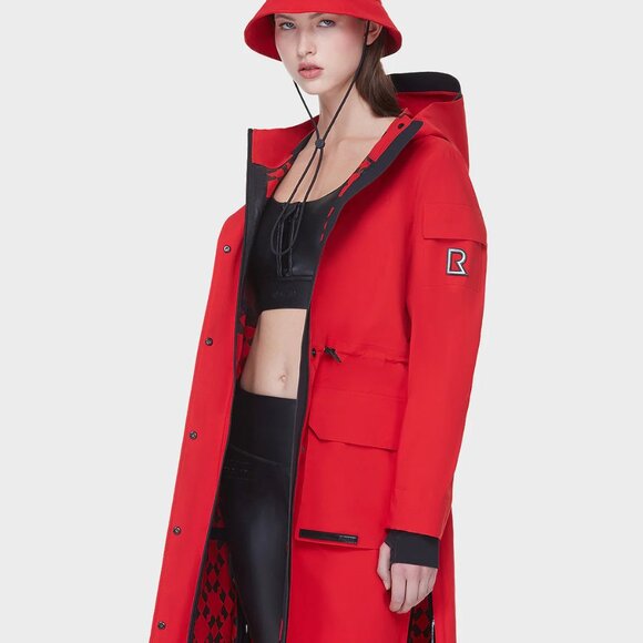 RUDSAK CAYLIN Womens Rain Trench Coat - XL - Poppy Red - Picture 3 of 5
